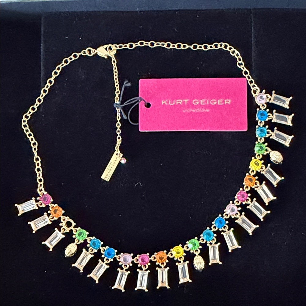 Kurt Geiger Rainbow Crystal Eagle Multicolor Crystal Necklace-NWT